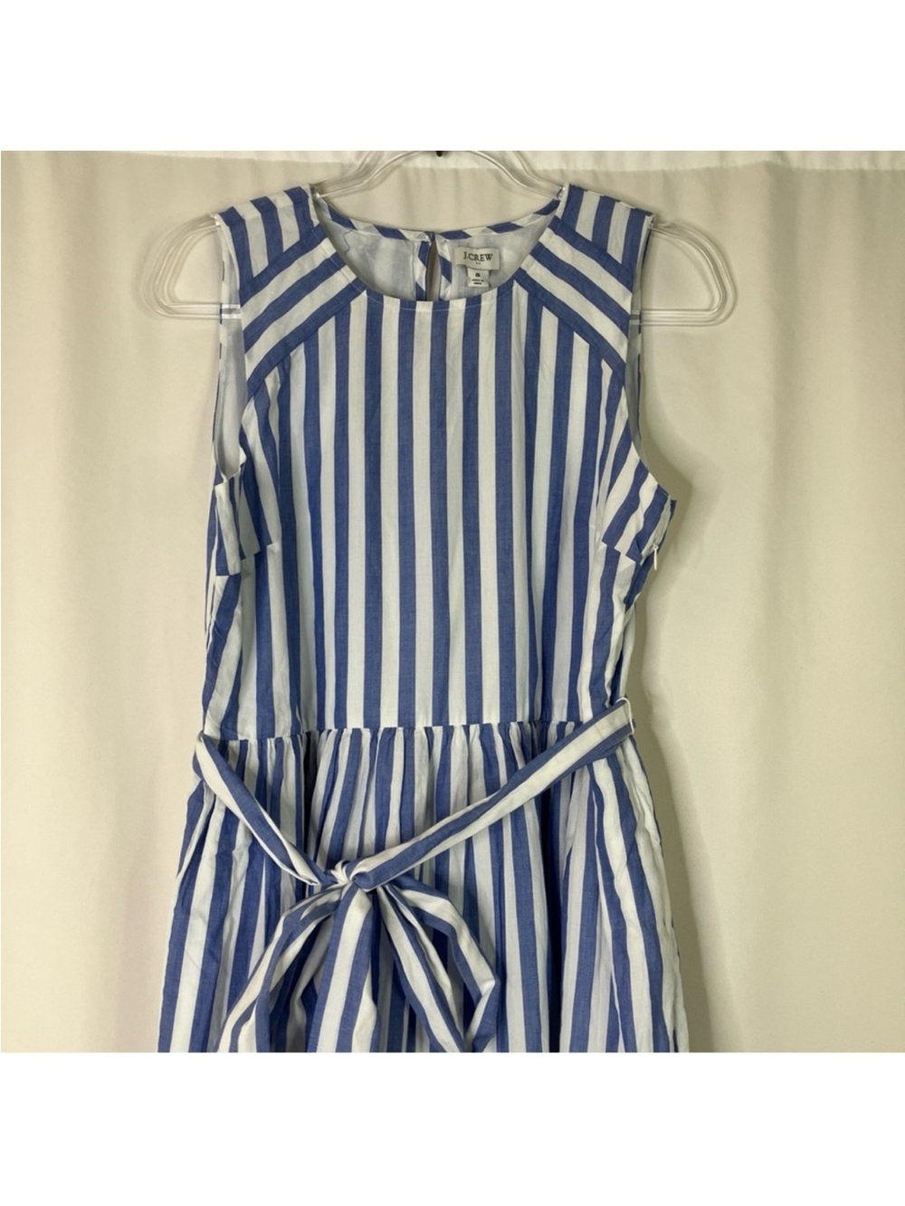 J.Crew Factory Summer MIDI Dress Sz 8 Blue White Stripes EUC - Picture 2 of 8
